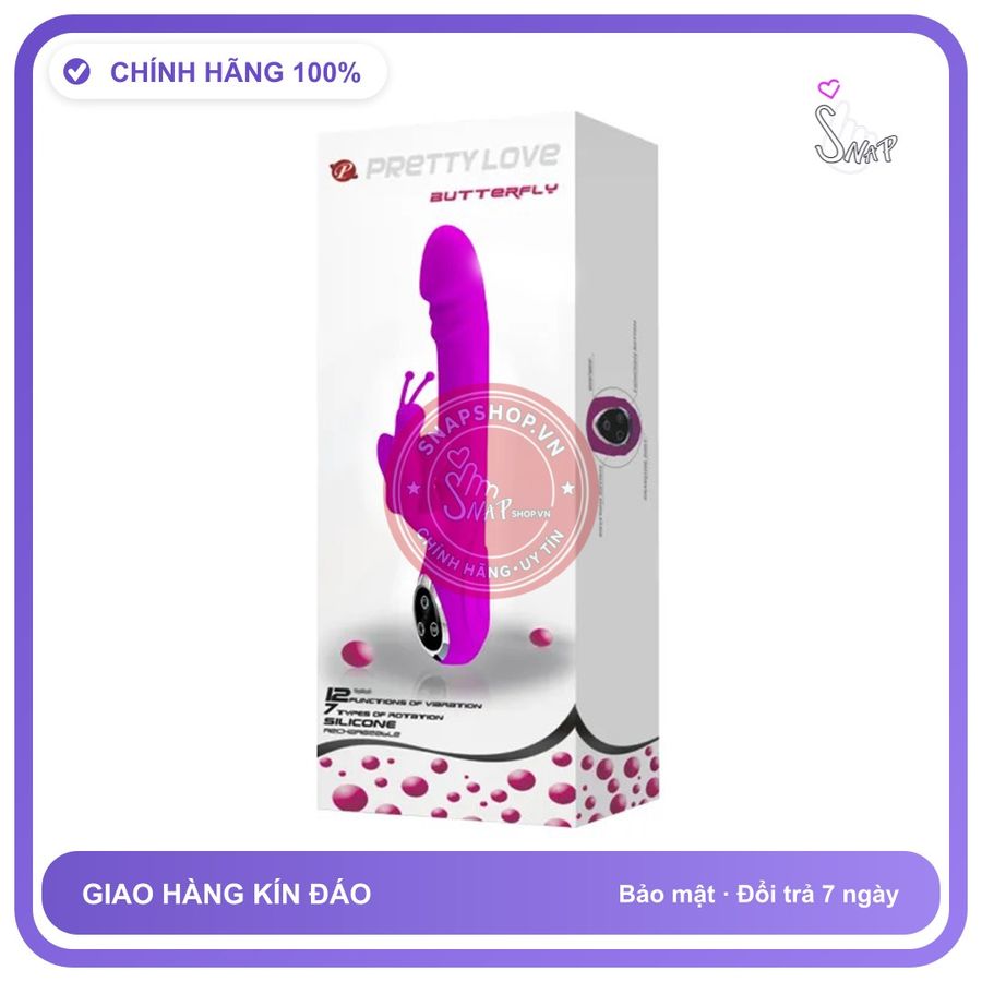 Máy Massage Điểm G Pretty Love Butterfly chính hãng - silicone y tế, chất liệu an toàn cho da, dễ vệ sinh - giao hàng che tên kín đáo