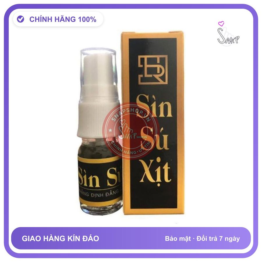 Sìn Sú Dạng Xịt 6ml chính hãng - kéo dài thời gian, chiết xuất thảo dược, thấm nhanh không nhờn rít - giao hàng che tên kín đáo