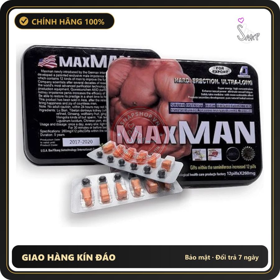 (Che Tên) MaxMan USA 2600mg 24 Viên Chính Hãng 328178 Hỗ Trợ 24/7