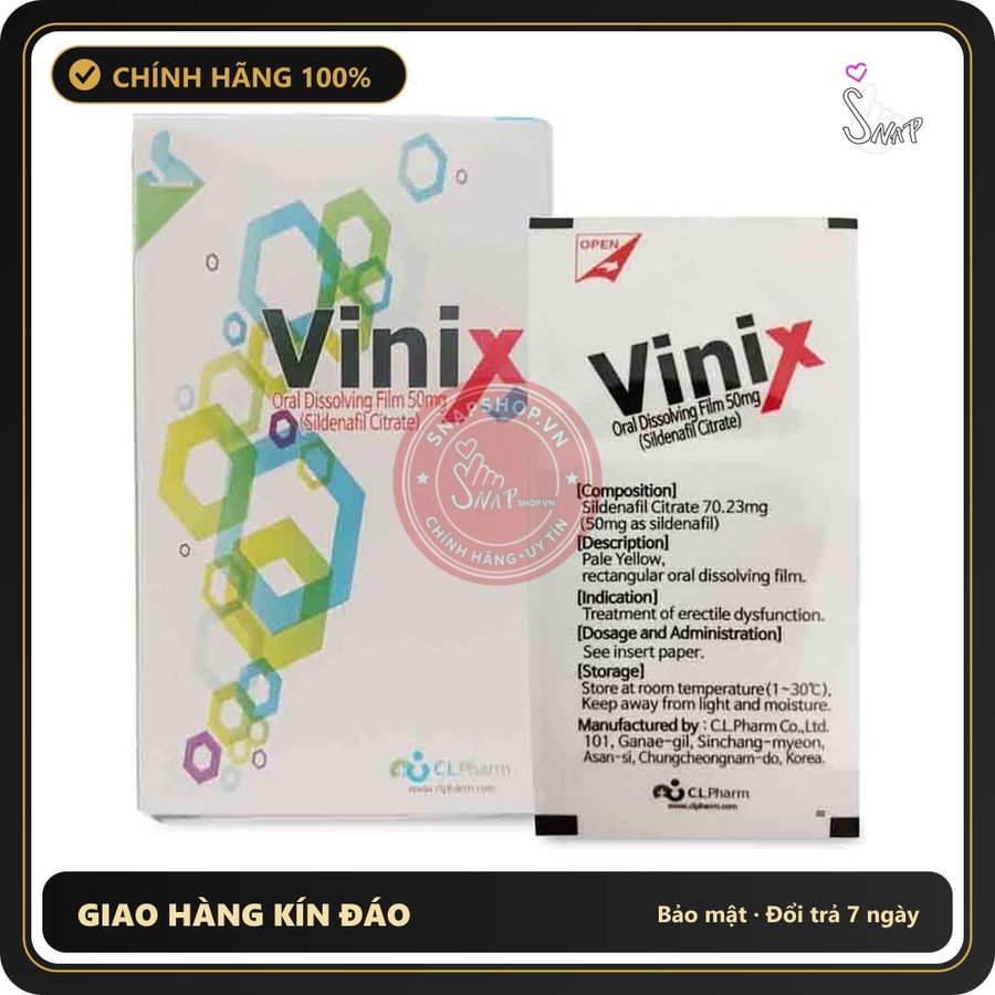 (Che Tên) Tem Vinix 50mg Hàn Quốc Chính Hãng Lẻ 1 Tem 328186 Bảo Mật Tuyệt Đối