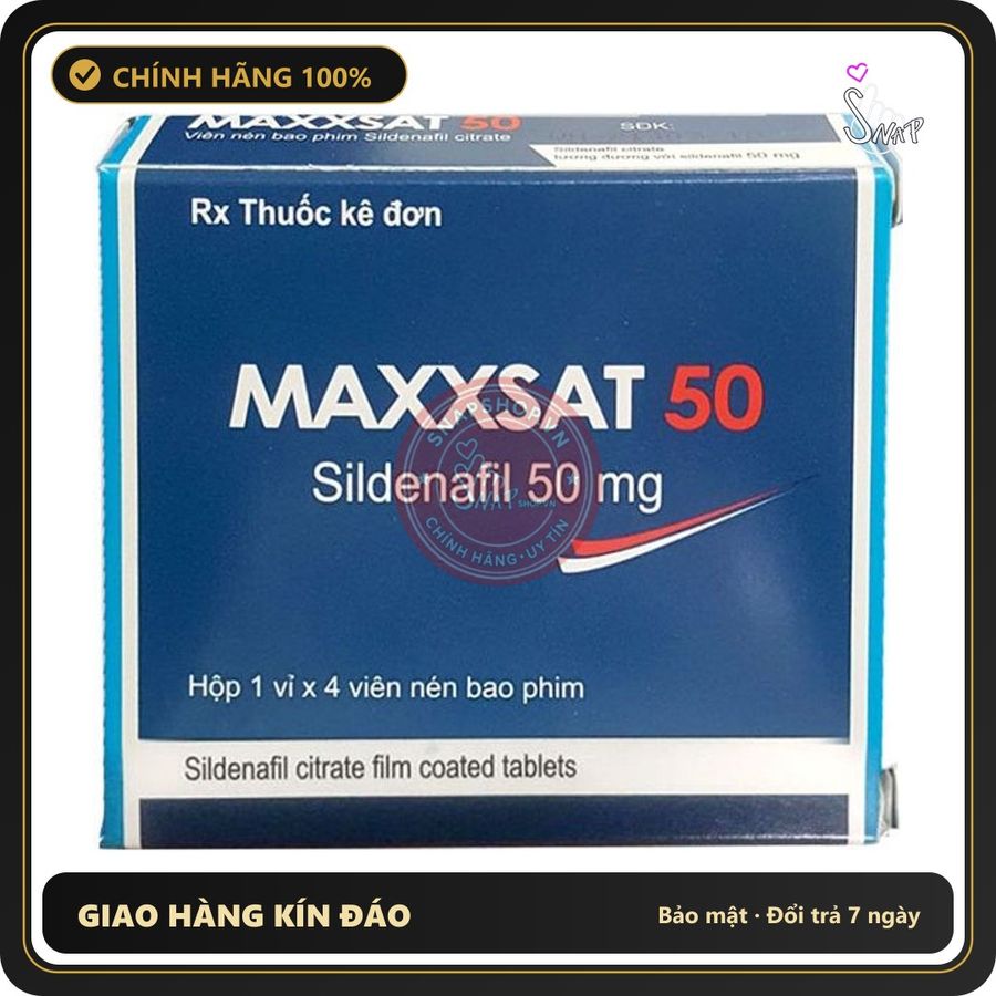 (Che Tên) Viên Uống Hỗ Trợ Sức Khỏe Nam Giới Maxxsat 50mg Chuẩn Auth