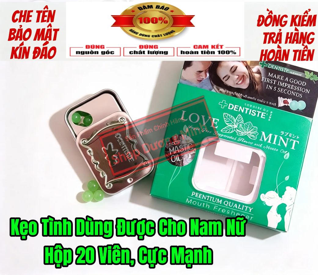 ( Hàng Chính Hãng) Kẹo Tình Yêu, Làm Tê Sướng Dương Vật, Tác Dụng Nhanh, Kích Thích Cực Mạnh, Hộp 20 viên