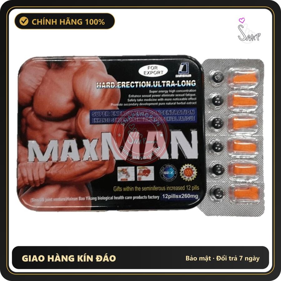 (Che Tên) Viên Uống MaxMan USA 2600mg 24 Viên - Hàng Mới Về
