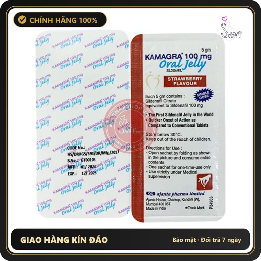 (Che Tên) Thạch trái cây Kamagaa 100mg Oral Jelly - Lẻ 1 Gói Cao Cấp Bảo Đảm