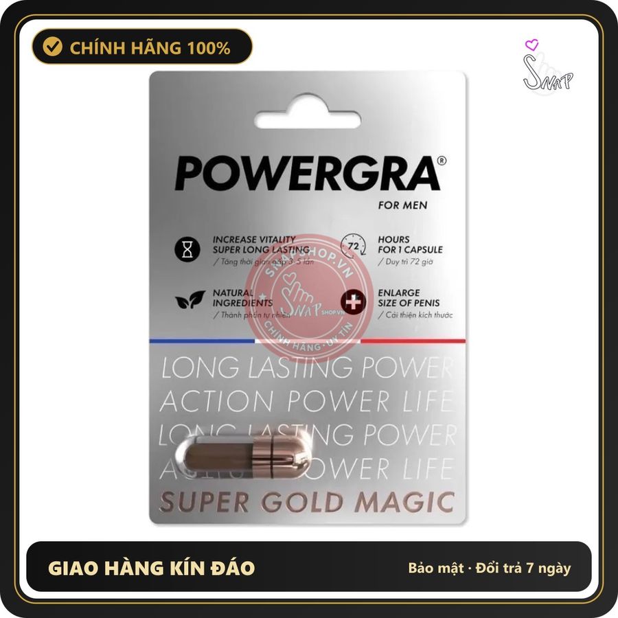 (Che Tên) Viên Uống Hỗ Trợ Phái Mạnh Powergra For Men - Vỉ 1 Viên Chuẩn Auth