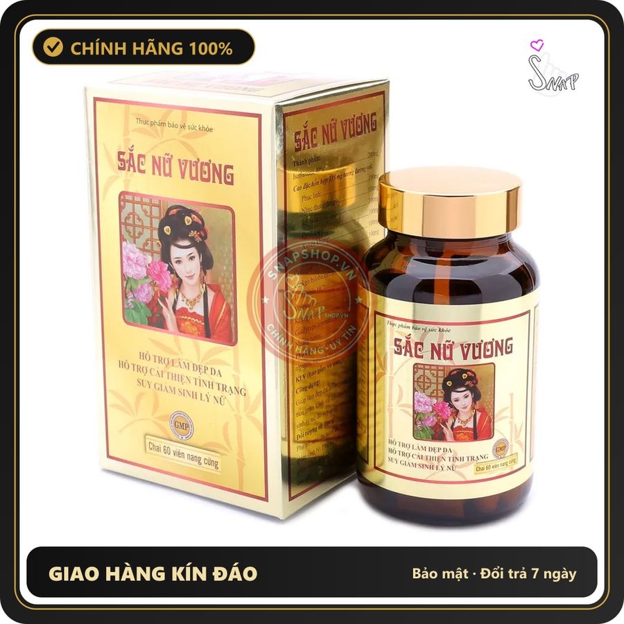 (Che Tên) Sắc Nữ Vương Hỗ Trợ Cải Thiện Tình Trạng Suy Giảm Sinh Lý Nữ 60 Viên Chính Hãng Cao Cấp Bảo Đảm