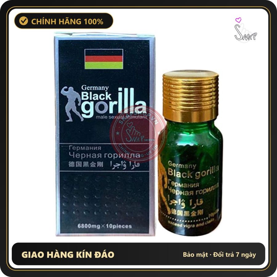 (Che Tên) Viên Uống Black Gorilla 6800mg - Lọ 10 Viên - Hàng Mới Về