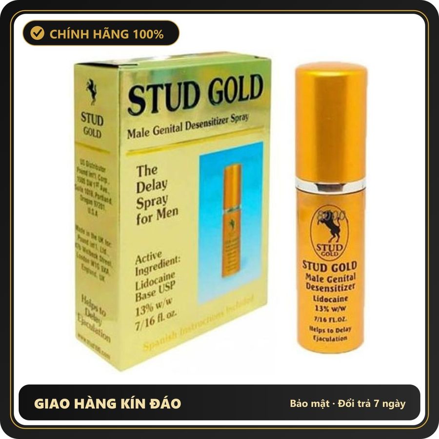 (Che Tên) (Hàng công ty) Xịt Dragon Stud Gold – Kéo Dài Thời Gian – Chai 12ml Cao Cấp Bảo Đảm