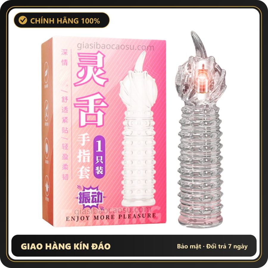(Che Tên) Bao Cao Su Đôn Ngón Tay Cao Cấp JIYU Rung Móc 358667 Hộp Trắng Kín