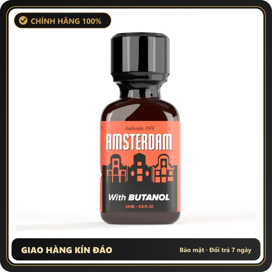 (Che Tên) Chai Hít Hỗ Trợ Tăng Hưng Phấn USA Popper Amsterdam With Butanol 24ml 392241 Hộp Trắng Kín