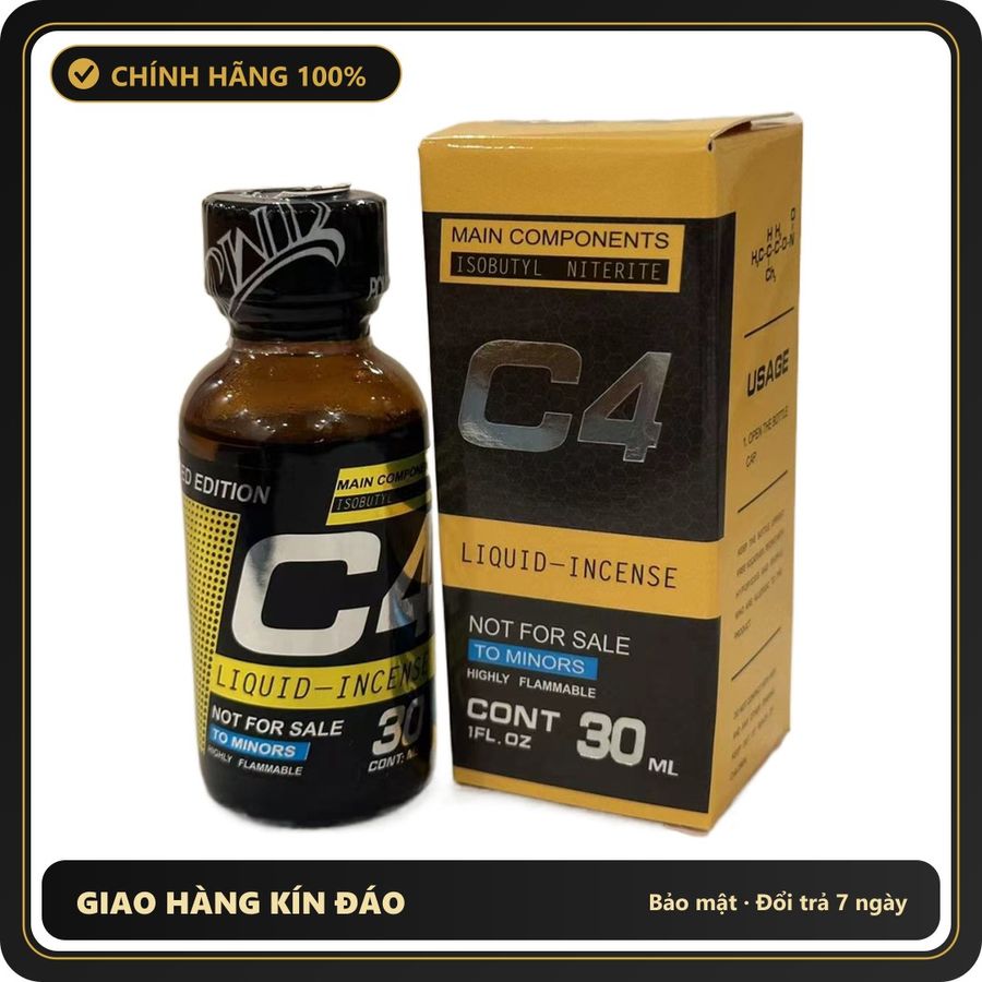 (Che Tên) Chai Hít Popper C4 Liquid Incense Lọ 30ml 392248 Hỗ Trợ 24/7
