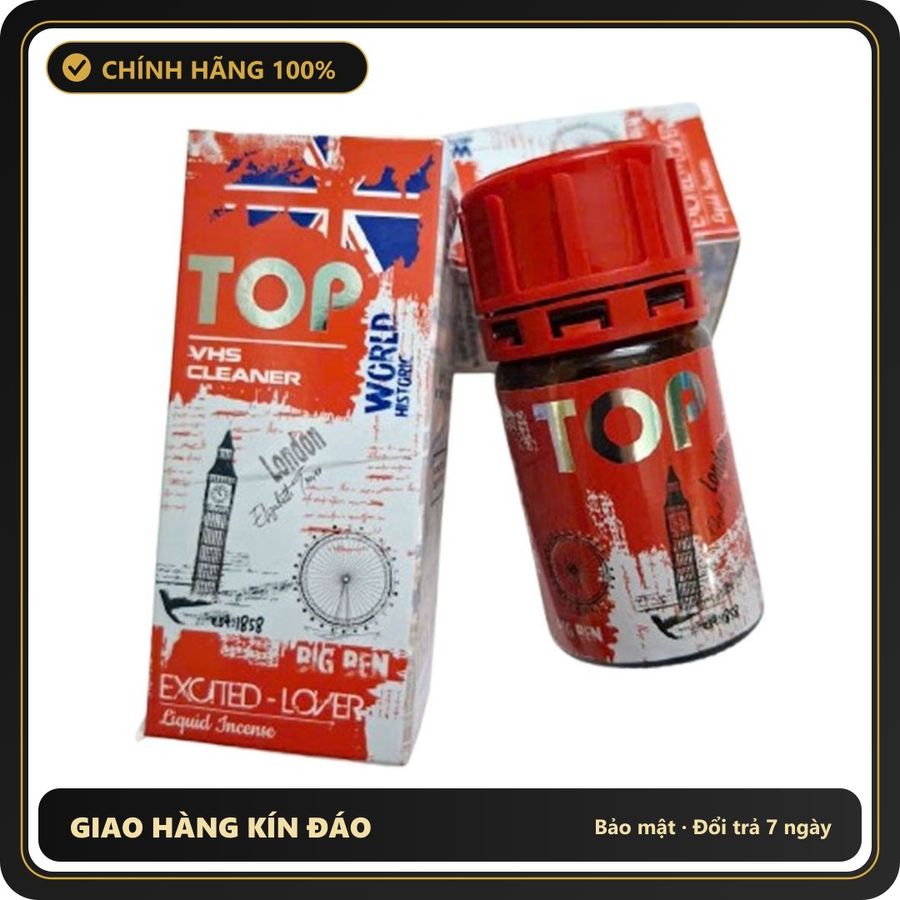(Che Tên) Chai Hít Popper Top 30ml VHS Cleanner Exited Lover USA PWD 393542 Hộp Trắng Kín