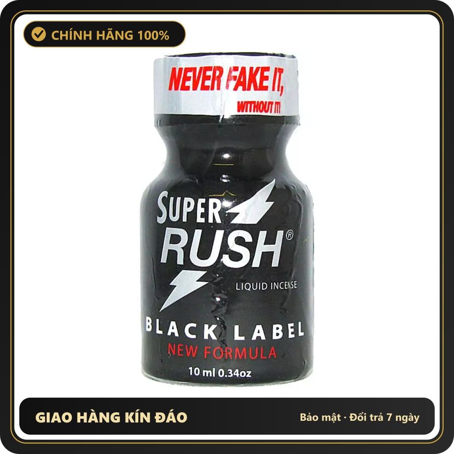 (Che Tên) Chai Hít Tăng Khoái Cảm Popper Super Rush Black Label – Chai 10ml 396134 Hộp Trắng Kín