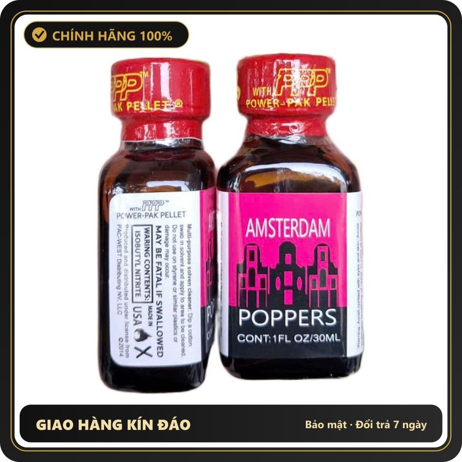 (Che Tên) Popper Amsterdam Hồng 30ml PWD Chuẩn Auth