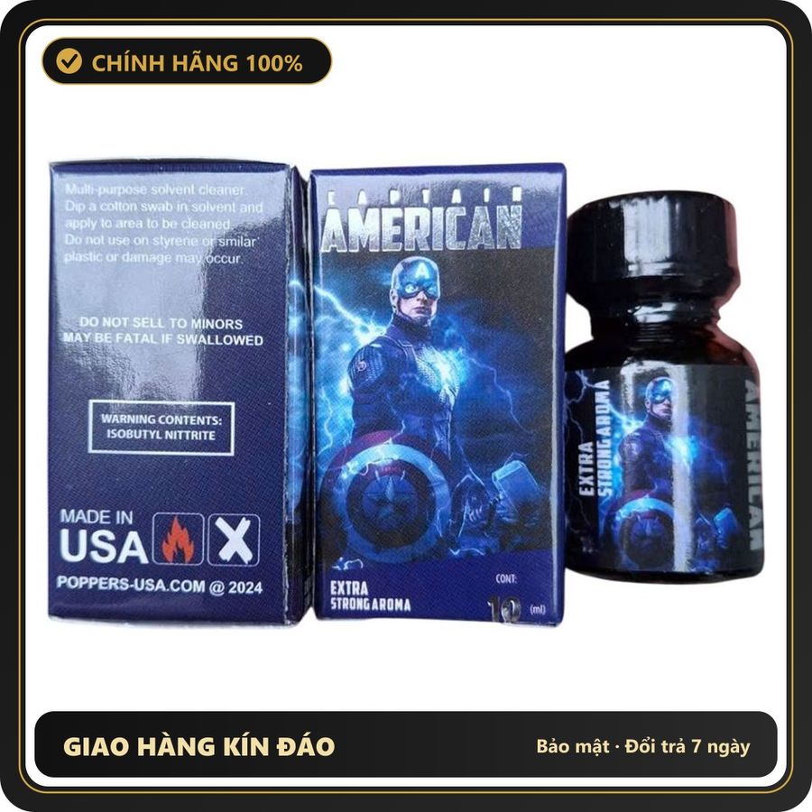 (Che Tên) Popper Captain American 10ml Chính Hãng Chuẩn Auth