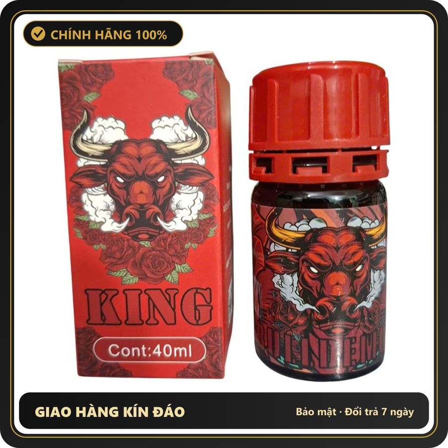 (Che Tên) Popper King Đầu Trâu Đỏ 40ml – Chính Hãng Mỹ, Kích Thích Cực Mạnh Cho Top & Bot Hỗ Trợ 24/7