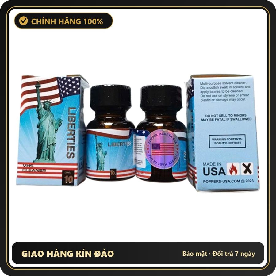 (Che Tên) Popper Liberties 10ml Chính Hãng 432711 Hộp Trắng Kín