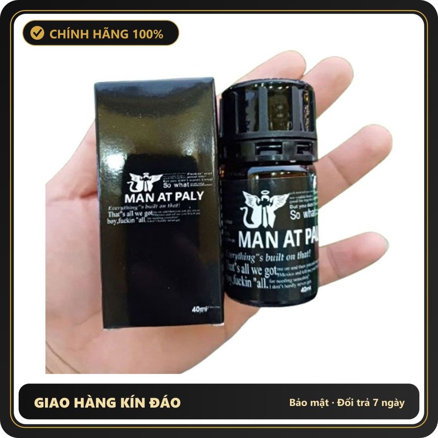 (Che Tên) (Hàng công ty) Popper MAN AT PALY 40ml Đen Mùi Dịu, Phê Mạnh, Chống Lờn Cao Cấp Bảo Đảm