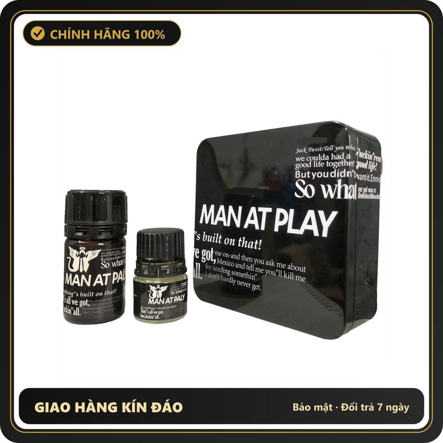 (Che Tên) Popper Man At Play Đen Set 40ml + 20ml Cực Mạnh 440213 - Hàng Mới Về