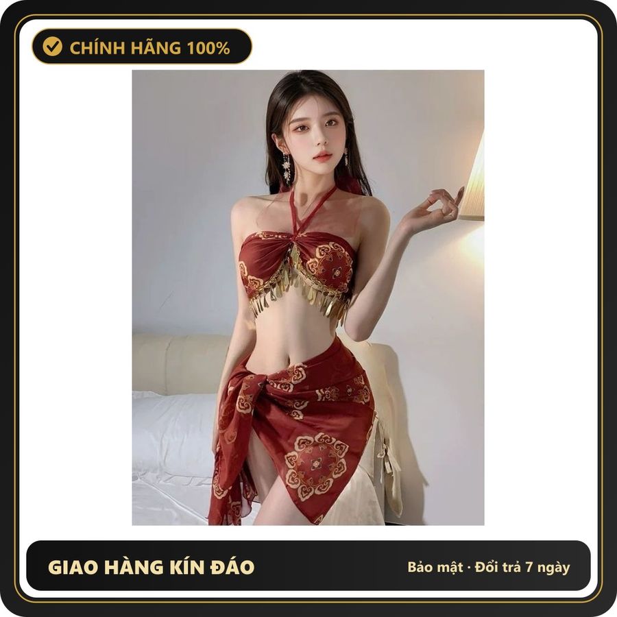 (Che Tên) Váy Cosplay Cổ Trang In Hoa Quyến Rũ - Thời Trang Hóa Trang Nữ Độc Đáo, Dành Cho Tiệc Hóa Trang Và Chụp Ảnh Nghệ Thuật Bảo Mật Tuyệt Đối