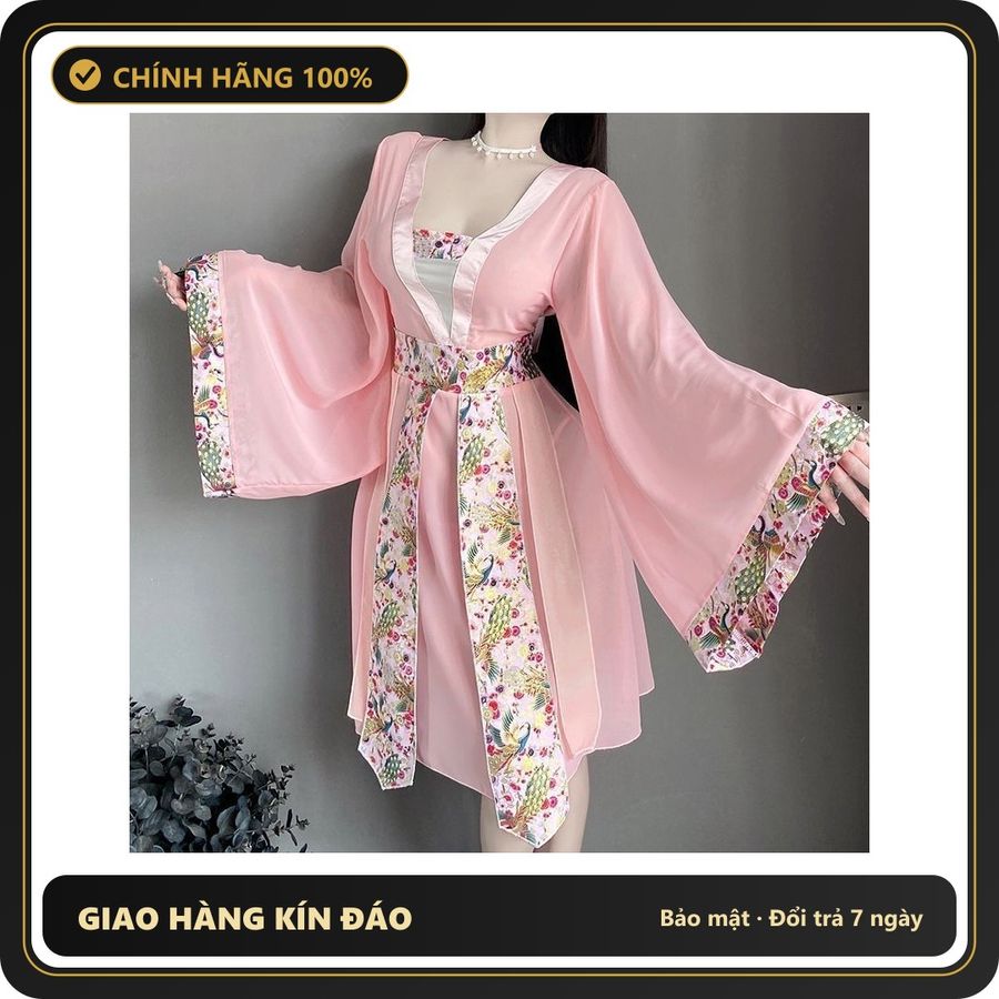 (Che Tên) Váy Ngủ Cosplay Cổ Trang Kimono Quyến Rũ - Thời Trang Phong Cách Nhật Bản Cho Nữ - Tạo Dáng Độc Đáo, Quyến Rũ, Size Đa Dạng Cao Cấp Bảo Đảm