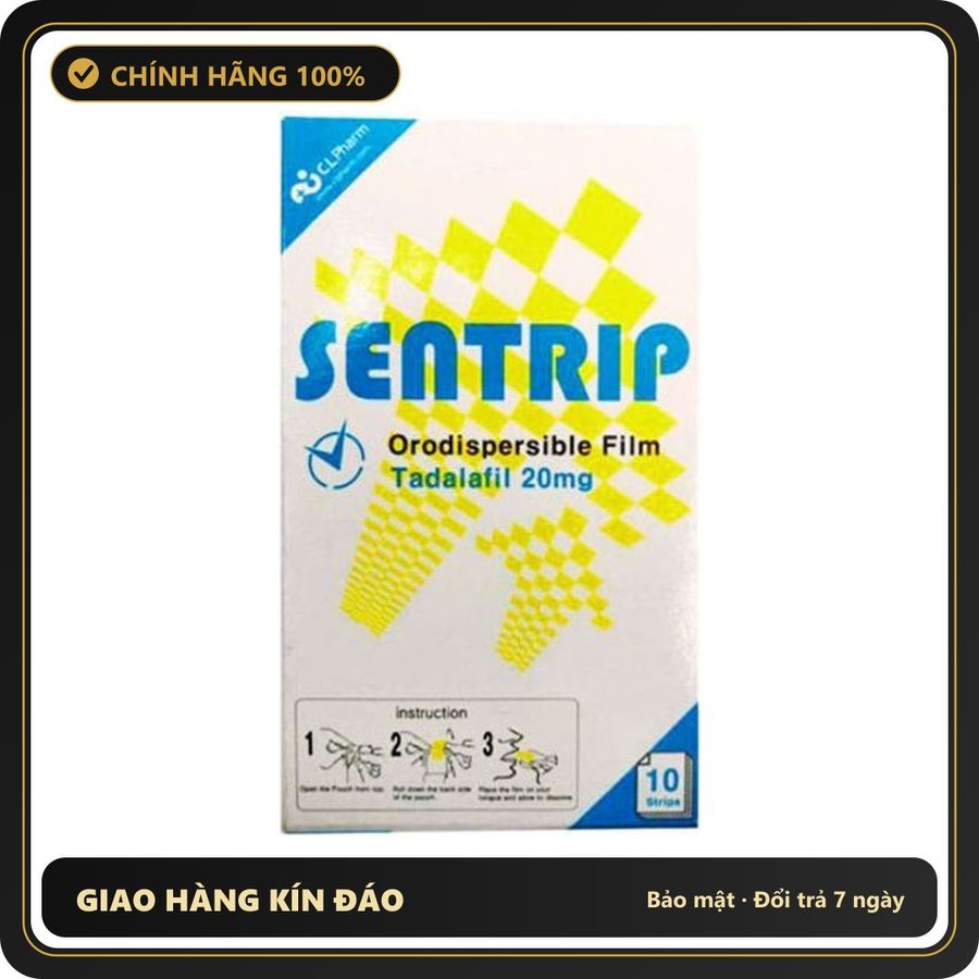 (Che Tên) [Hộp 10 Tem] Tem Ngậm Sentrip 20mg Hàn Quốc Chính Hãng Chuẩn Auth