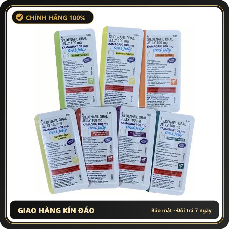 (Che Tên) Thạch Trái Cây Kamaga Oral Jelly 100mg - Lẻ 1 Gói Hỗ Trợ 24/7