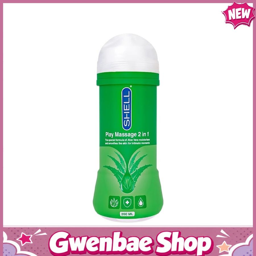 Shell Play Massage 2 in 1 Aloe Vera - Gel massage chai 200ml - Gwen Shop Chính Hãng