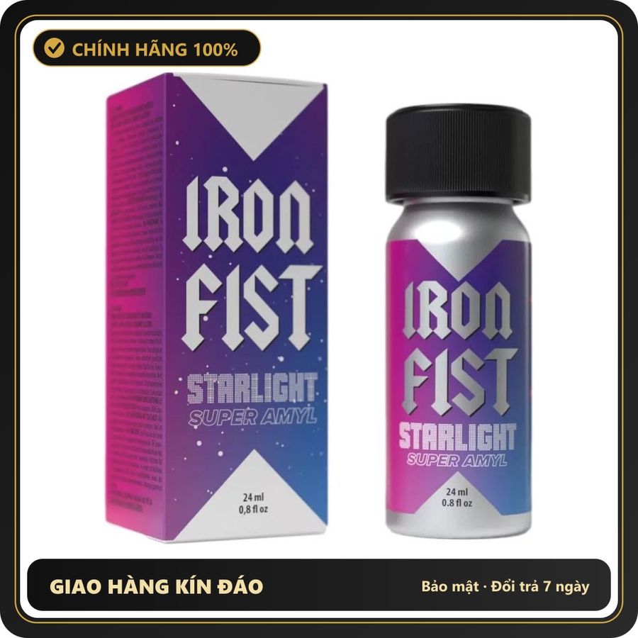 (Che Tên) Poppers Iron Fist Starlight 24ml Super Amyl Nitrite Formula Chuẩn Auth