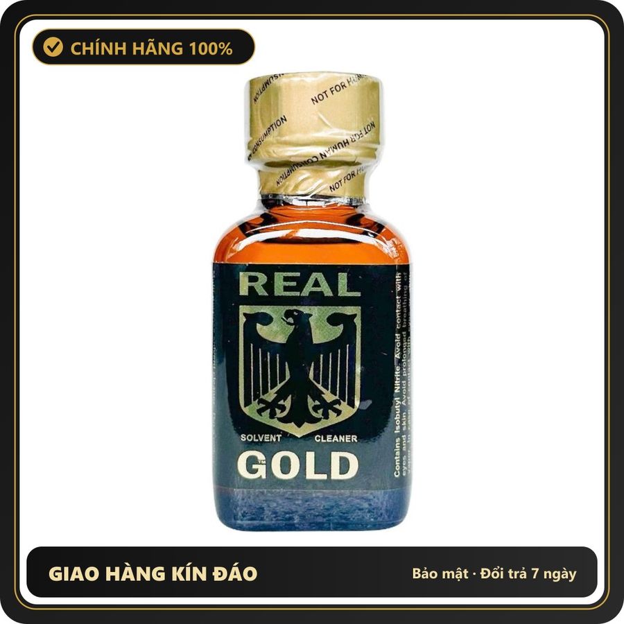 (Che Tên) (Hàng công ty) Poppers Real Gold Usa 30ml 536071 Hộp Trắng Kín