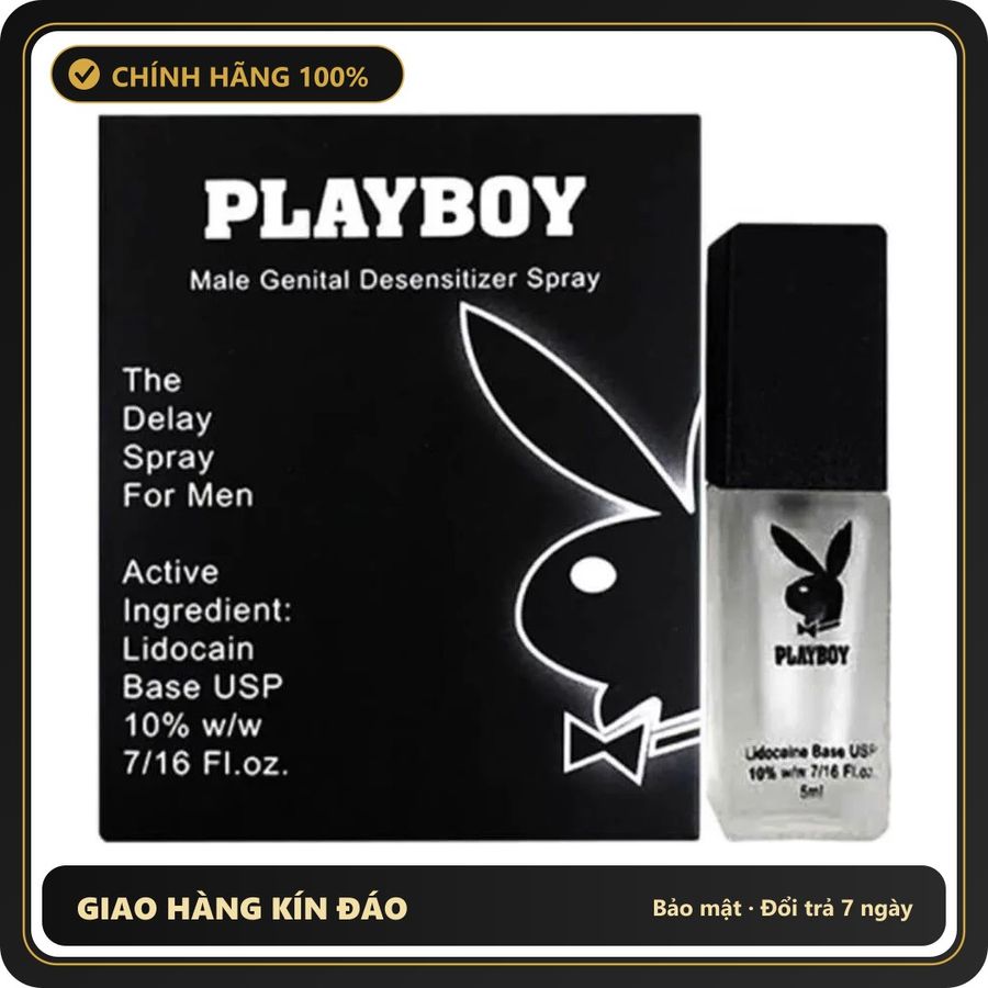 (Che Tên) Xịt UK Playboy Đen – Kéo Dài Thời Gian – 5ml 560999 Chuẩn Auth