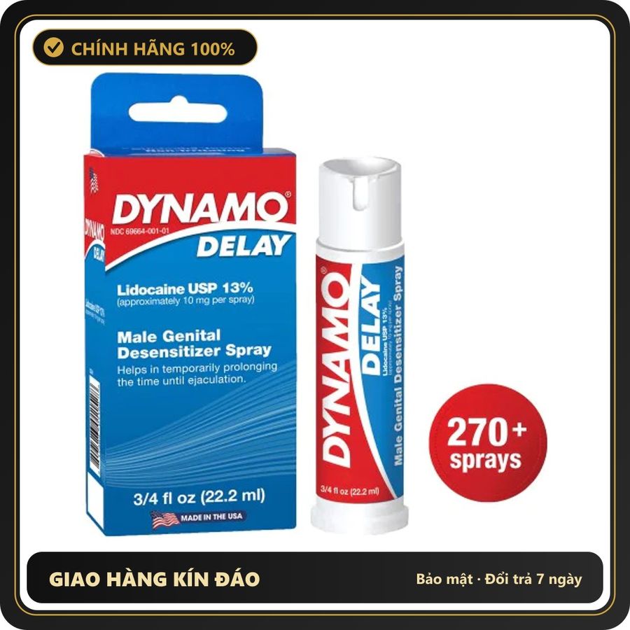 (Che Tên) Xịt USA Dynamo Delay – Kéo Dài Thời Gian – 22.2ml 561019 Hộp Trắng Kín