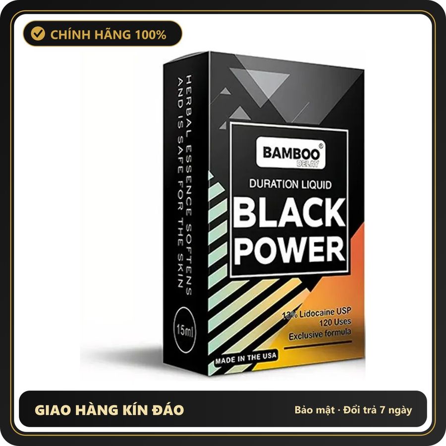 (Che Tên) Xịt USA Bamboo Delay – Black Power – Kéo Dài Thời Gian – 15ml 561589 Cao Cấp Bảo Đảm