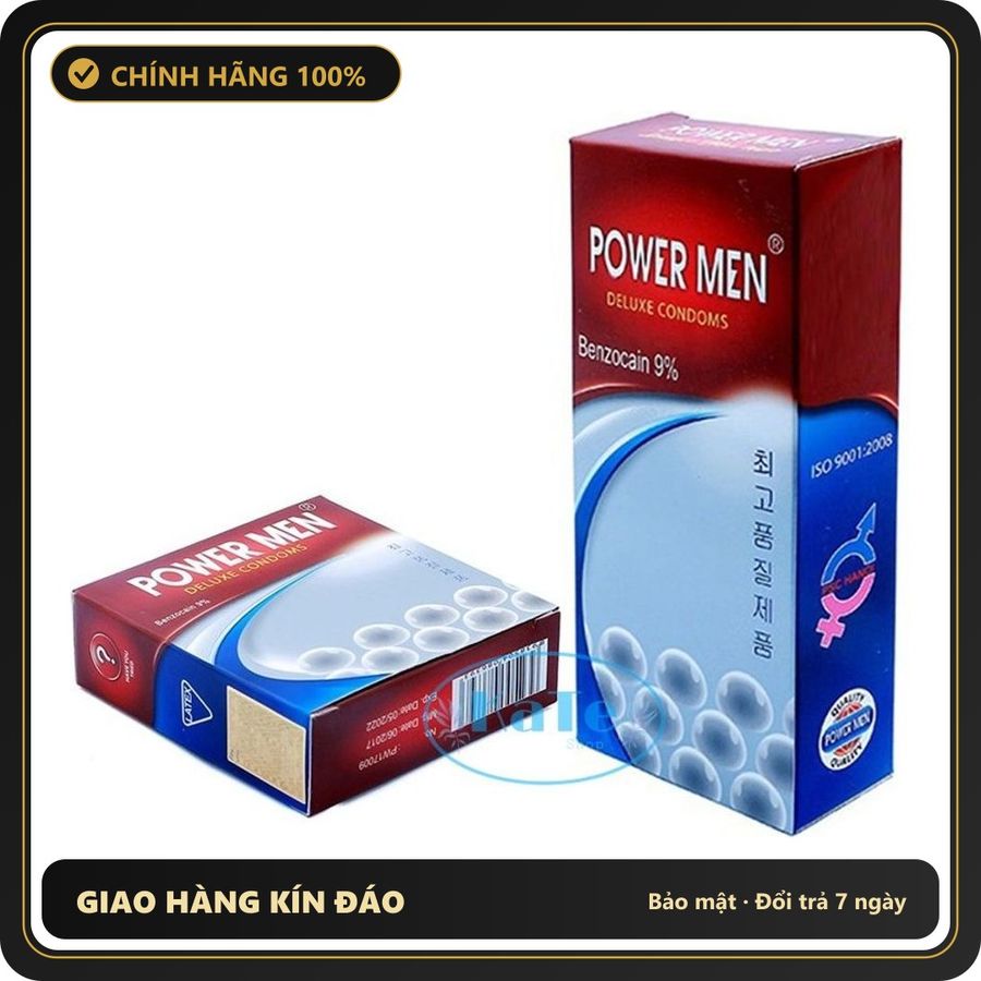 (Che Tên) Bao Cao Su Power Men Ngọc Trai Gân, Gai, Bi, Kéo Dài Thời Gian 564504 Cao Cấp Bảo Đảm