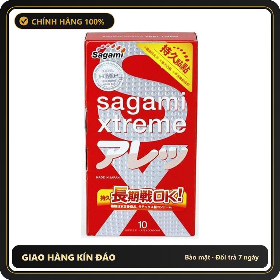 (Che Tên) Bao Cao Su Sagami Xtreme Feel Long – Hộp 10 Chiếc, Có Gai, Kéo Dài Thời Gian 564998 Hỗ Trợ 24/7
