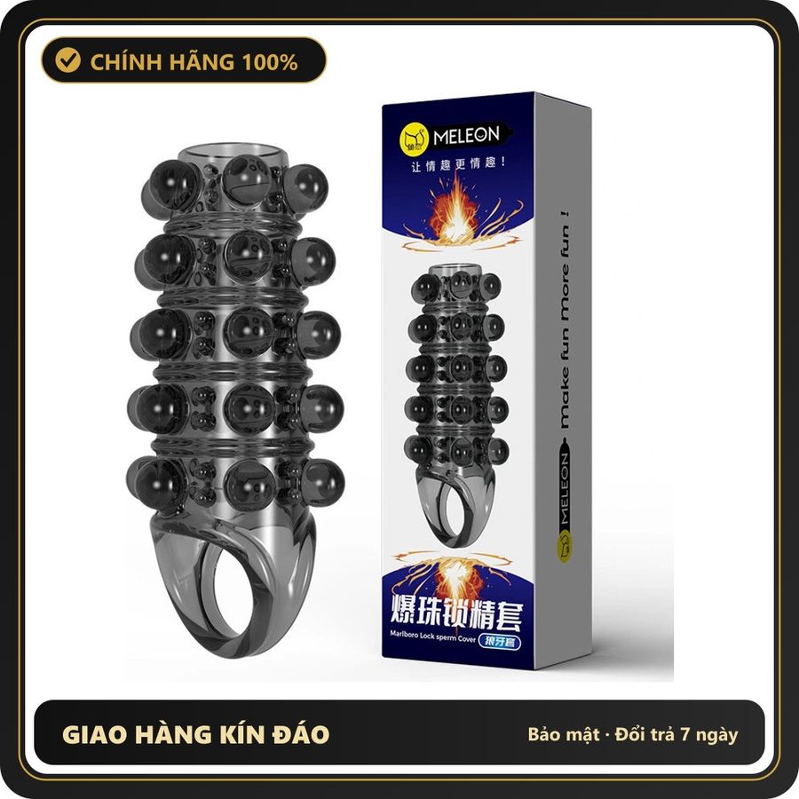 (Che Tên) Bao Đôn Gai Quai Đeo Chống Tuột Meleon Marlboro Lock Sperm Cover 565079 Chuẩn Auth