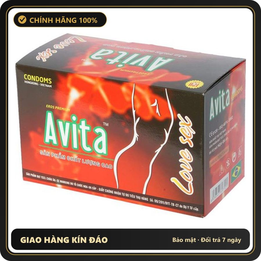 (Che Tên) Bao Cao Su Avitaa Dùng Cho Gia Đình, Khách Sạn - Hộp 120 Cái Hộp Trắng Kín