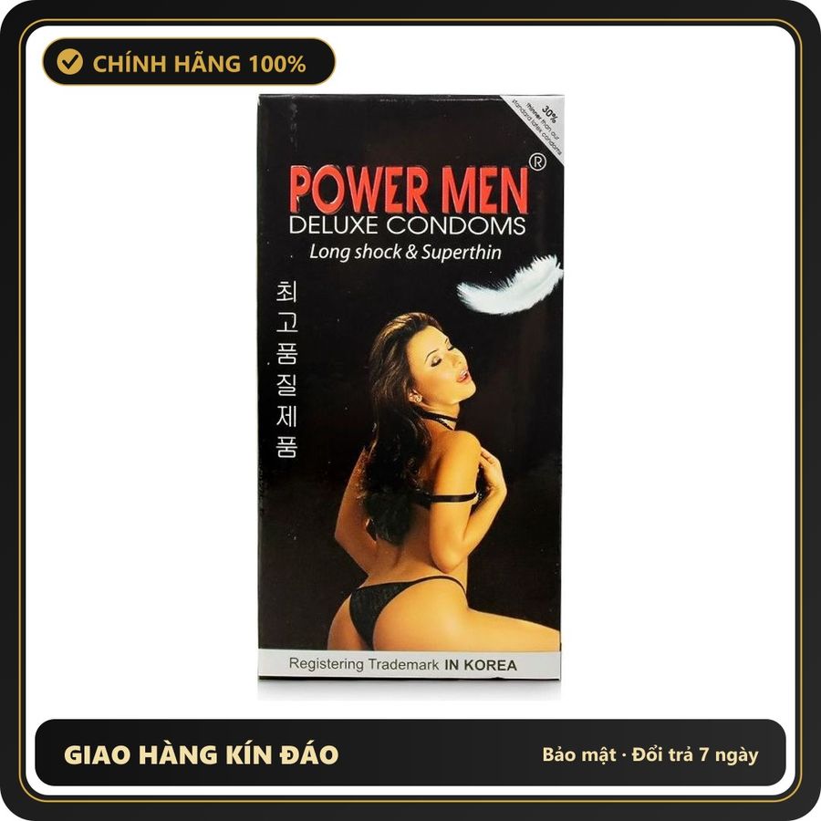 (Che Tên) Bao Cao Su Power Men Cô Gái Long Shock and Super Thin Hộp 12 Cái 567900 Giao Nhanh Toàn Quốc