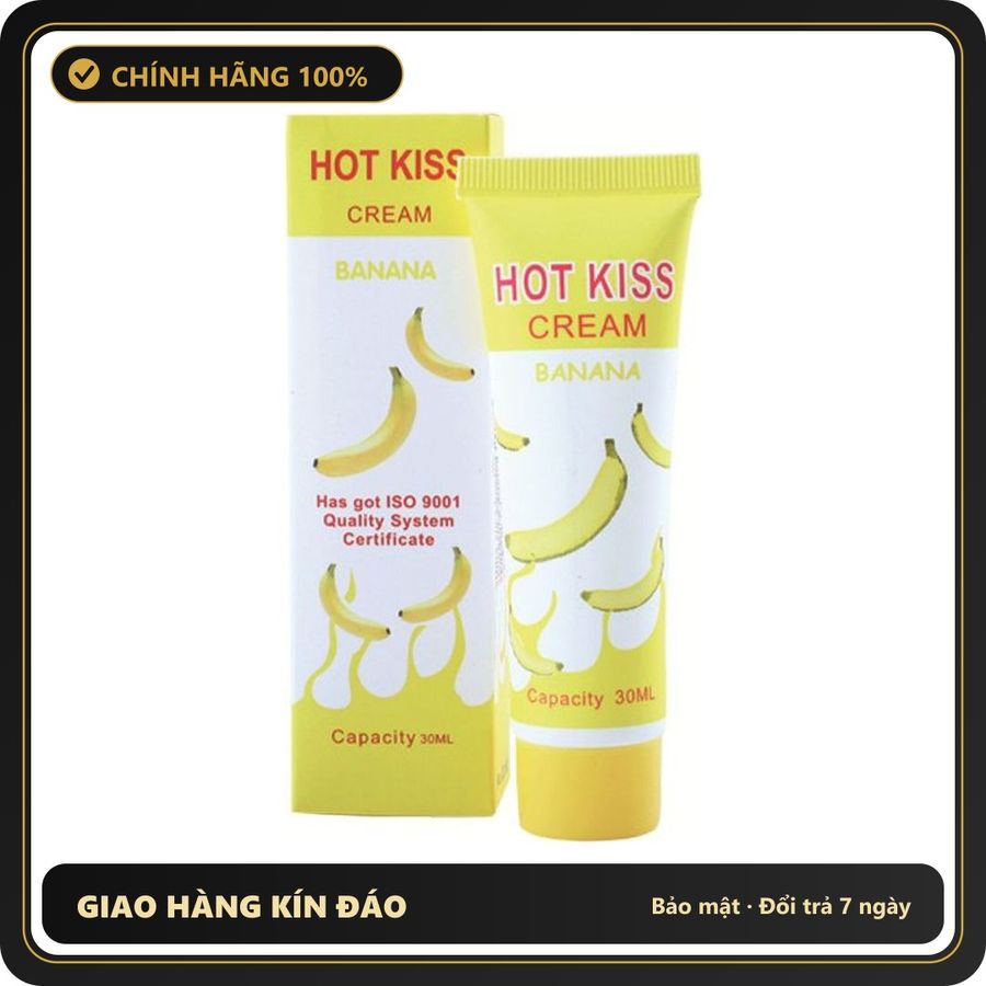 (Che Tên) Gell Bôi Trơn Hot Kiss Hương Chuối 30ml Hộp Trắng Kín