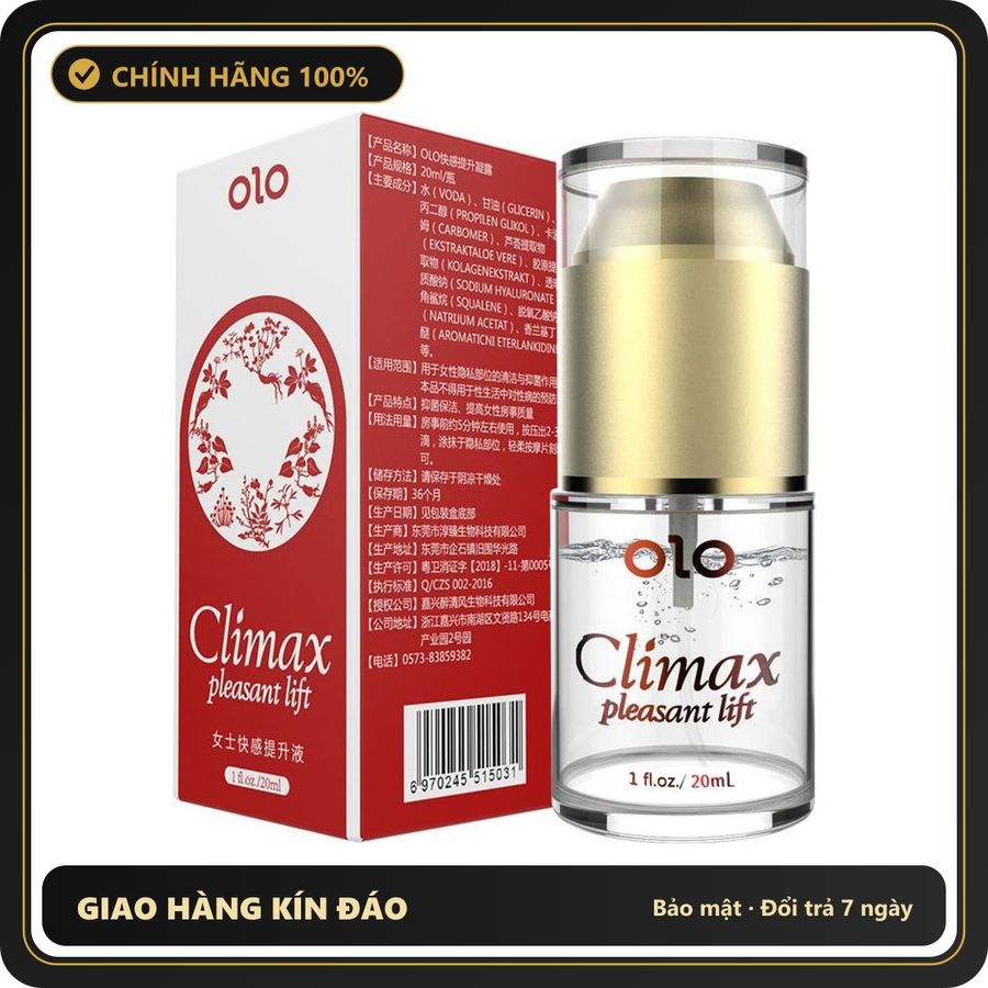 (Che Tên) Gell Bôi Trơn Tăng Khoái Cảm Nữ Olo Climax Pleasant Lift Chai 20ml 568986 Hộp Trắng Kín