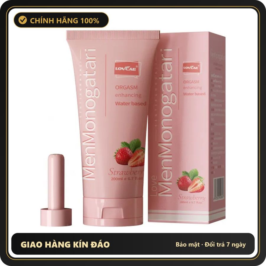 (Che Tên) Gell Bôi Trơn MenMonogatari Hương Dâu 200ML 572483 Bảo Mật Tuyệt Đối