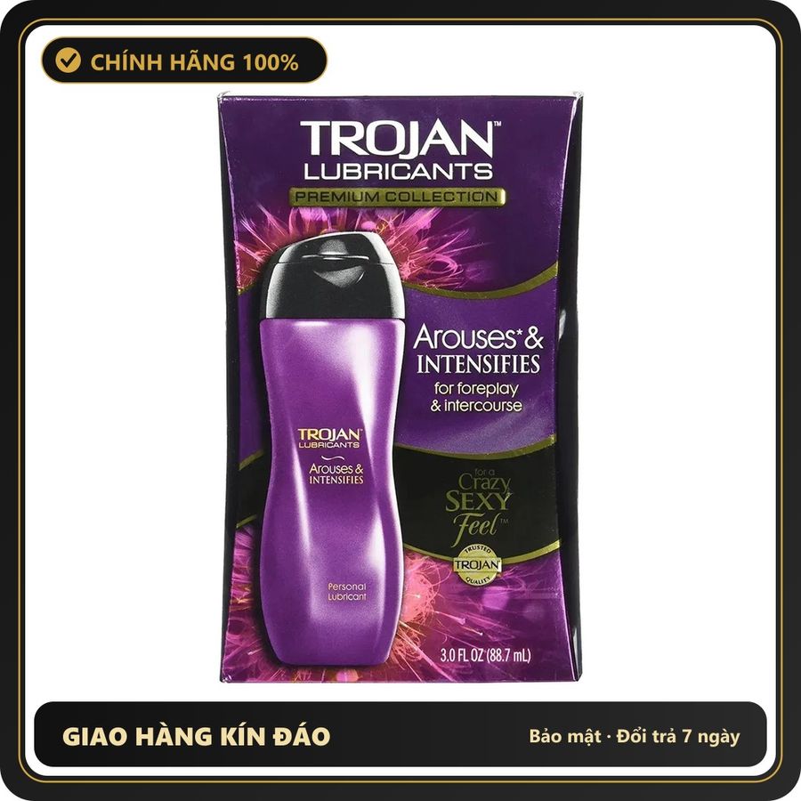 (Che Tên) Gell Se Khít Âm Đạo TROJAN Lubricants Premium Collection Tím Chai 88.7ml Bảo Mật Tuyệt Đối