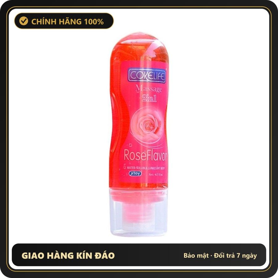 (Che Tên) Gell Bôi Trơn Cokelife Massage Hương Hoa Hồng Chai 100ml - Hàng Mới Về