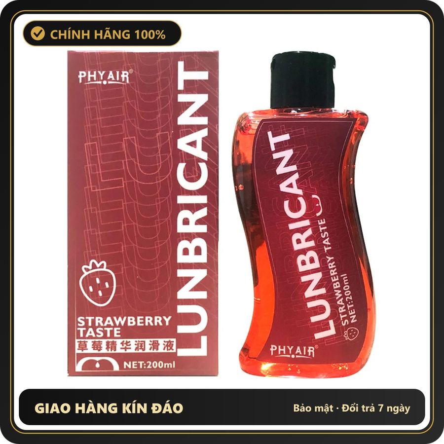 (Che Tên) Gell Bôi Trơn Hương Dâu Tươi Mát – Phyair Strawberry – Chai 200ml Hỗ Trợ 24/7