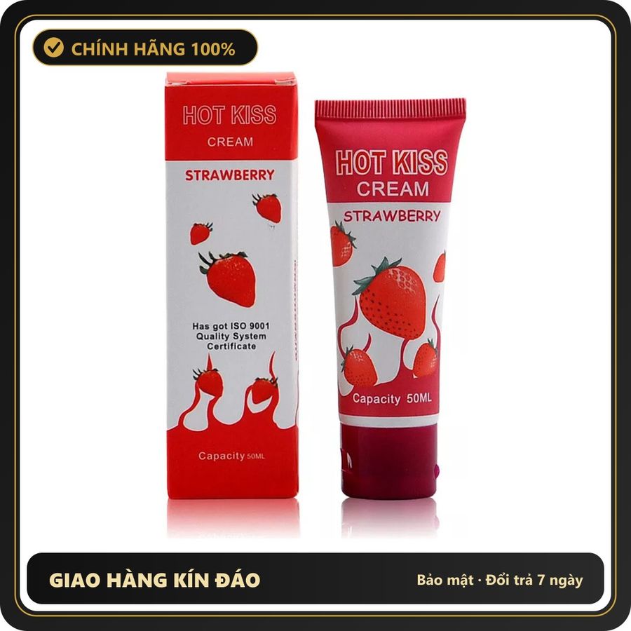 (Che Tên) Gell Bôi Trơn Hotkiss Strawberry Flavor Lubricant Hương Dâu 578133 Cao Cấp Bảo Đảm