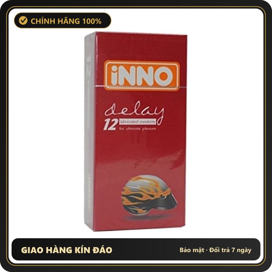 (Che Tên) Bao Cao Su INNO Delay Kéo Dài Thời Gian, Chống Xuất Tinh Sớm Chuẩn Auth