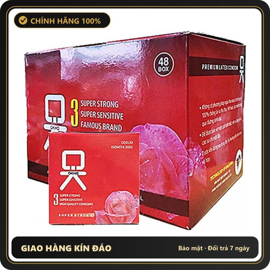 (Che Tên) Bao Cao Su Ok Hương Hoa Hồng Hộp Lớn 144 Cái Cho Gia Đình, Khách Sạn, Nhà Nghỉ - Hàng Mới Về