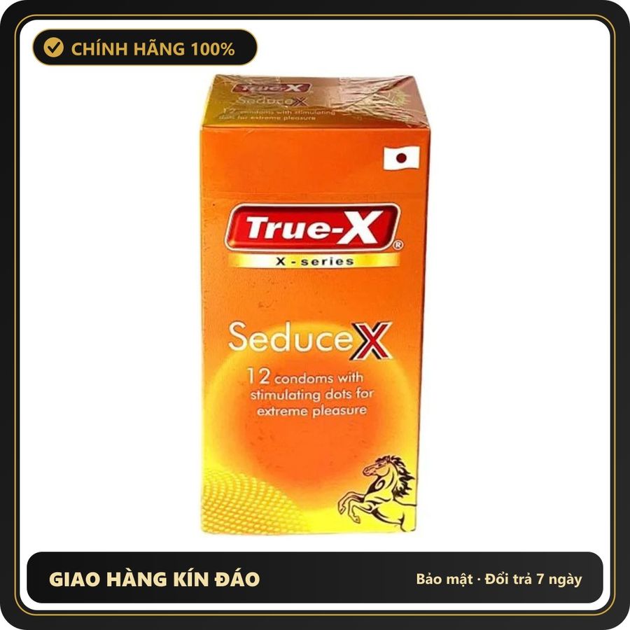 (Che Tên) Bao Cao Su True-X, X - Series SeduceX Bề Mặt 600 Chấm Nổi Chuẩn Auth