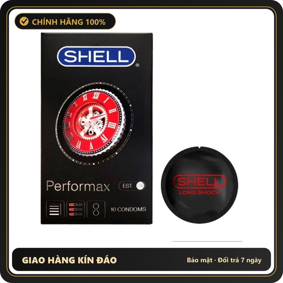 (Che Tên) Bao Cao Su Shell Performax 6 in 1 - Kéo Dài Thời Gian - Gai Liti- Hộp 10 Cái Bảo Mật Tuyệt Đối