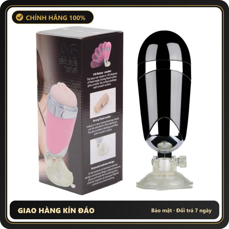 (Che Tên) Âm Đạo Giả A8 Hít Tường Rung Mạnh 611880 Chuẩn Auth